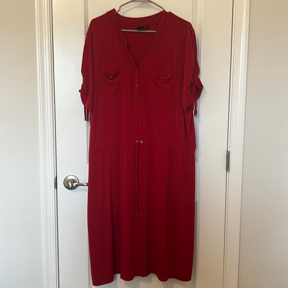 Red Button Up Dress